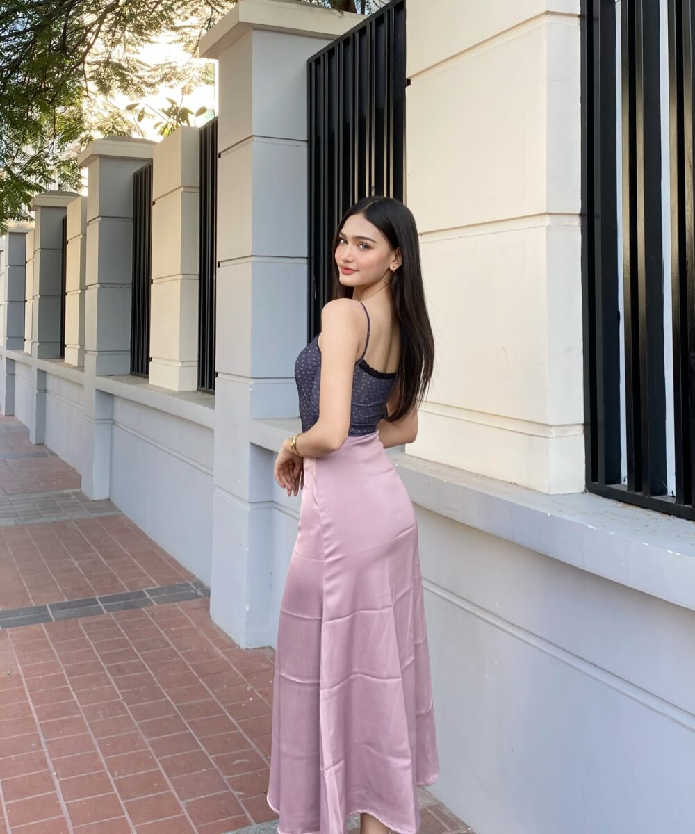 Stitch satin skirt - Image 2