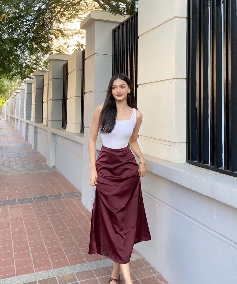 Stitch satin skirt - Image 7