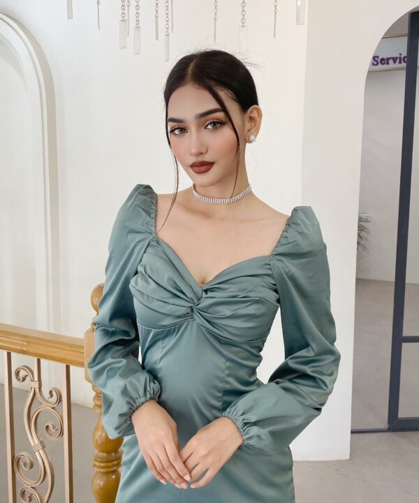 Curvea Dress - L, စိမ်းပြာ